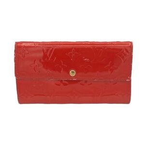 Pre-loved Louis Vuitton Red Vernis Sarah Wallet